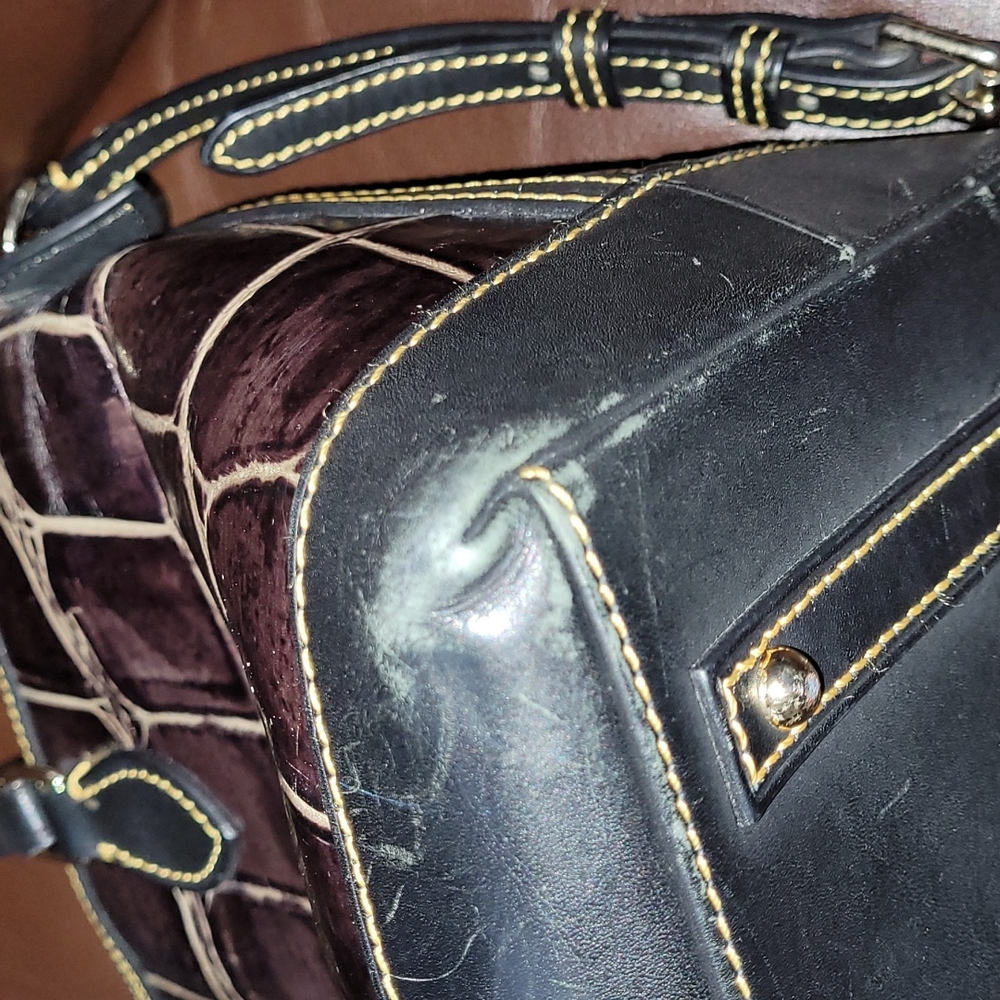 ❤2X HP❤️Dooney & Bourke Brown Croco Leather "Deana" Satchel w/Matching Wallet❤ - Picture 11 of 17